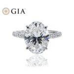 5.77 Carat Oval Diamond Ring | Brilliant White | 18K White Gold | Radiant Elegance - Image 5