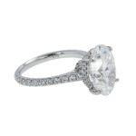 5.77 Carat Oval Diamond Ring | Brilliant White | 18K White Gold | Radiant Elegance