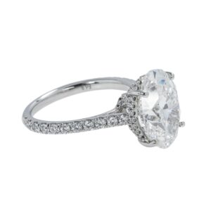 5.77 Carat Oval Diamond Ring | Brilliant White | 18K White Gold | Radiant Elegance