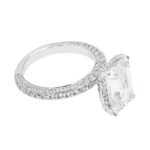6.61 Carat Emerald Diamond Ring | 18K White Gold | Radiant Elegance
