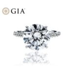 5.54 Carat Round Brilliant Diamond Ring | Brilliant White | 18K White Gold - Image 6