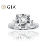 5.42 Carat Asscher Diamond Ring | Brilliant White | 18K White Gold - Image 6