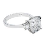 5.42 Carat Asscher Diamond Ring | Brilliant White | 18K White Gold