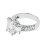 7.09 Carat Emerald Diamond Ring | 18K White Gold | Timeless Brilliance - Image 2