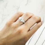 7.09 Carat Emerald Diamond Ring | 18K White Gold | Timeless Brilliance - Image 6