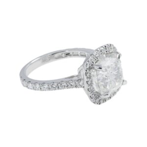 6.39 Carat Cushion Diamond Ring | Brilliant White | 18K White Gold | Radiant Elegance
