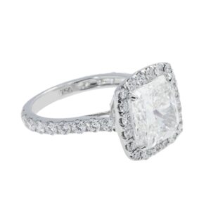 6.89 Carat Radiant Diamond Ring | Brilliant White | 18K White Gold