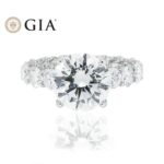 11.18 Carat Round Brilliant Diamond Ring | Brilliant White | 18K White Gold - Image 5