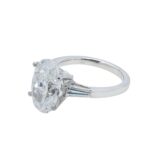6.02 Carat Oval Diamond Ring | Brilliant White | 18K White Gold | Timeless Brilliance - Image 2