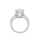 6.02 Carat Oval Diamond Ring | Brilliant White | 18K White Gold | Timeless Brilliance - Image 3