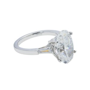6.02 Carat Oval Diamond Ring | Brilliant White | 18K White Gold | Timeless Brilliance