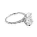 5.42 Carat Oval Diamond Ring | Brilliant White | 18K White Gold | Signature Sophistication