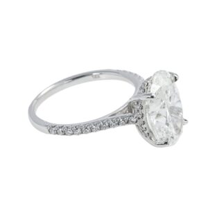 5.42 Carat Oval Diamond Ring | Brilliant White | 18K White Gold | Signature Sophistication