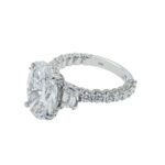 7.44 Carat Oval Diamond Ring | Brilliant White | 18K White Gold | Heirloom-Worthy Glow - Image 2