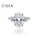 7.44 Carat Oval Diamond Ring | Brilliant White | 18K White Gold | Heirloom-Worthy Glow - Image 6