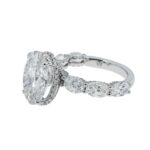 9.61 Carat Oval Diamond Ring | Brilliant White | 18K White Gold | Timeless Brilliance - Image 2