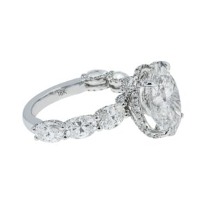 9.61 Carat Oval Diamond Ring | Brilliant White | 18K White Gold | Timeless Brilliance
