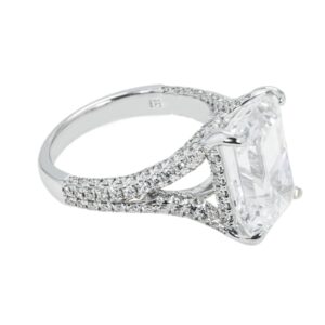 8.16 Carat Emerald Diamond Ring | 18K White Gold | Signature Sophistication