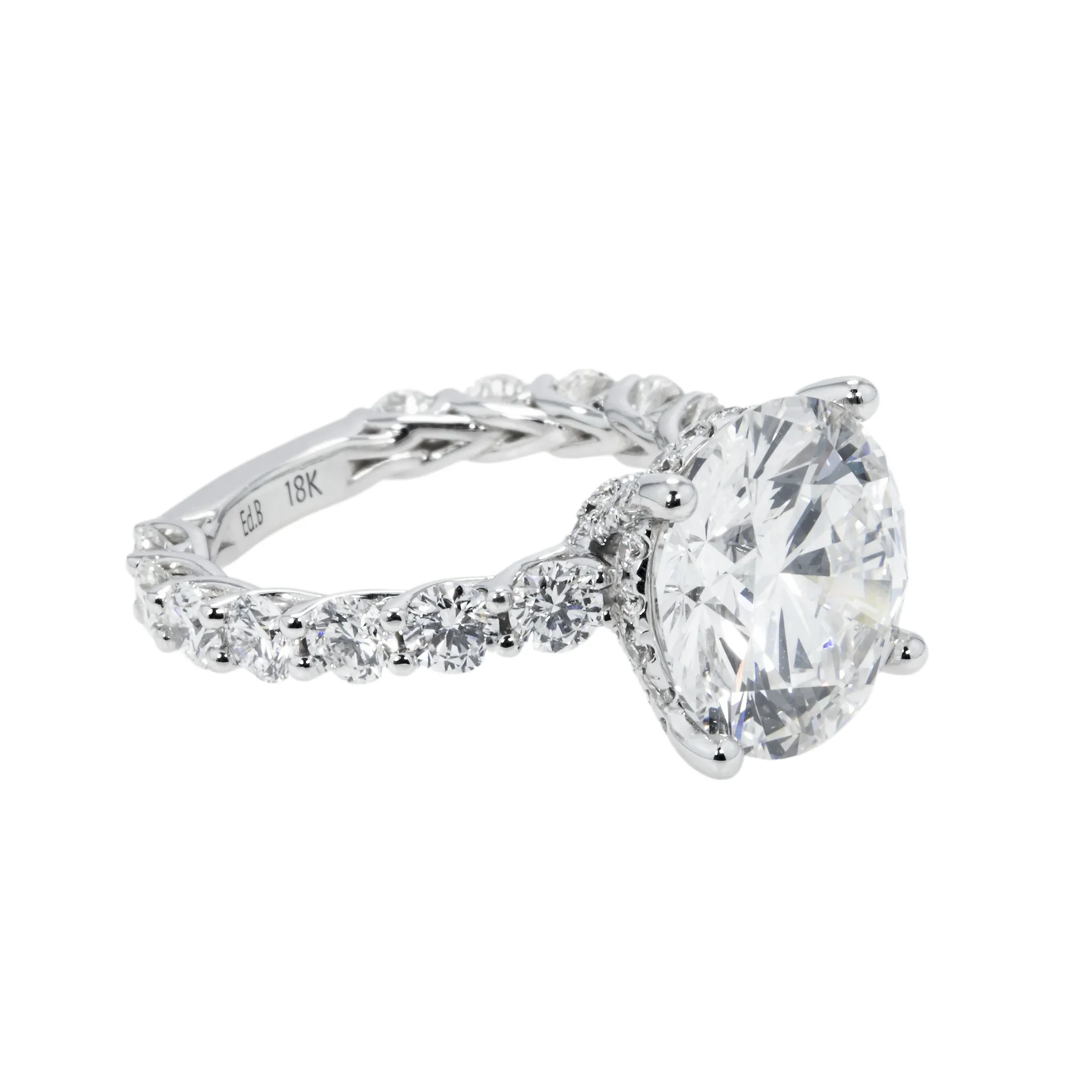 9.81 Carat Round Brilliant Diamond Ring | Brilliant White | 18K White Gold