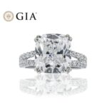 7.72 Carat Cushion Diamond Ring | Brilliant White | 18K White Gold | Heirloom-Worthy Glow - Image 6