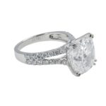 7.72 Carat Cushion Diamond Ring | Brilliant White | 18K White Gold | Heirloom-Worthy Glow