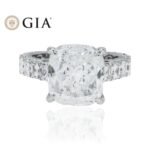 11.04 Carat Cushion Diamond Ring | Brilliant White | 18K White Gold | Iconic Presence - Image 6