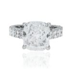 11.04 Carat Cushion Diamond Ring | Brilliant White | 18K White Gold | Iconic Presence