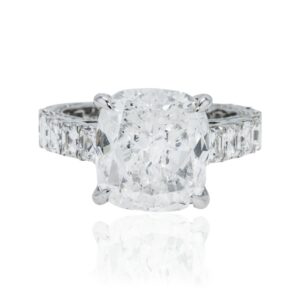 11.04 Carat Cushion Diamond Ring | Brilliant White | 18K White Gold | Iconic Presence
