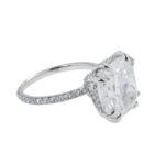 8.92 Carat Cushion Diamond Ring | Brilliant White | 18K White Gold | Radiant Elegance