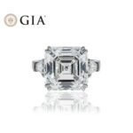 11.86 Carat Asscher Diamond Ring | Brilliant White | 18K White Gold | Iconic Presence - Image 5