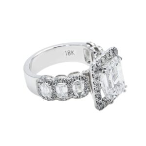 6.76 Carat Emerald Diamond Ring | 18K White Gold | Timeless Brilliance