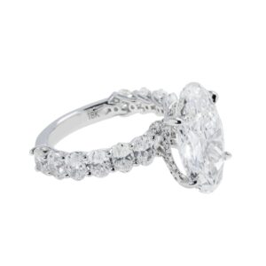 7.78 Carat Oval Diamond Ring | Brilliant White | 18K White Gold | Heirloom-Worthy Glow