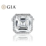 11.91 Carat Asscher Diamond Ring | Brilliant White | 18K Gold | Grand Palais Radiance - Image 5