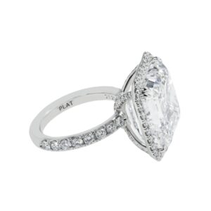 11.91 Carat Asscher Diamond Ring | Brilliant White | 18K Gold | Grand Palais Radiance