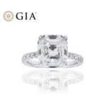 6.28 Carat Asscher Diamond Ring | Brilliant White | 18K Gold | Signature Sophistication - Image 4
