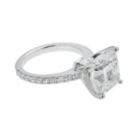 6.85 Carat Cushion Diamond Ring | Brilliant White | 18K Gold | Refined Grandeur