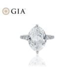 7.02 Carat Oval Diamond Ring | Brilliant White | 18K Gold | Signature Sophistication - Image 6