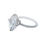 7.02 Carat Oval Diamond Ring | Brilliant White | 18K Gold | Signature Sophistication