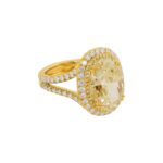 10.14 Carat Oval Diamond Ring | Fancy Yellow | 14K White Gold | Rare Fancy-Color Splendour - Image 2