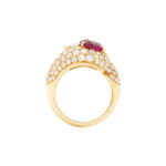 2.35 Carat Round Brilliant Toi Et Moi Diamond Ring | Ruby Red | 14K White Gold - Image 3
