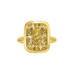 8.25 Carat Cushion Diamond Ring | Fancy Yellow | 14K White Gold