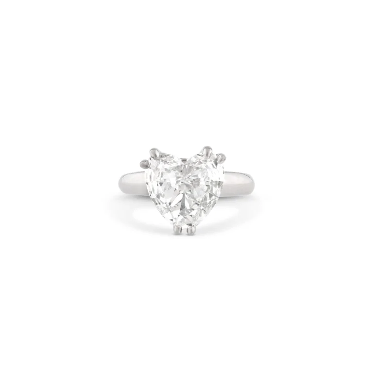 3.05 Carat Heart Shape Statement | Brilliant White / J color | VS | 18K White Gold