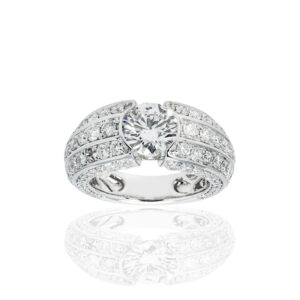 5.38 Carat Round Brilliant Statement | Brilliant White | 14K White Gold | Radiant Elegance