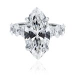 10.78 Carat Marquise Diamond Ring | Brilliant White | 18K White Gold | Grand Palais Radiance