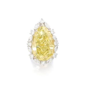 20 Carat Round Brilliant Statement | Fancy Yellow | 14K White Gold