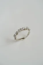 Marquise Band | Brilliant White | 14K White Gold | Graceful Brilliance | Collector-Grade