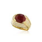Round Brilliant Statement | Ruby Red | 14K White Gold | Elegant Sparkle | Heirloom - Image 2