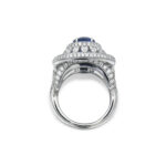 Round Brilliant Statement | Royal Blue Sapphire | 14K White Gold | Graceful Brilliance - Image 3