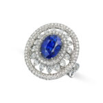 Round Brilliant Statement | Royal Blue Sapphire | 14K White Gold | Graceful Brilliance