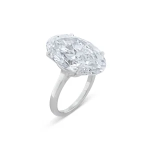 15.03 Carat Oval Statement | Type IIa | Brilliant White / D color | FL/IF | 14K White Gold